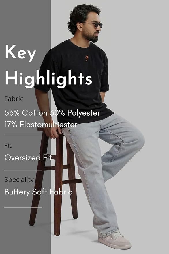 Oversized Poly-Cotton-Elasto T-Shirt